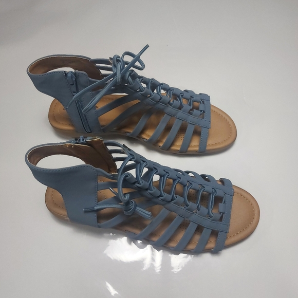 comfortview Shoes - Comfortview Renata Light Blue Lace-up Sandals Size 10W
